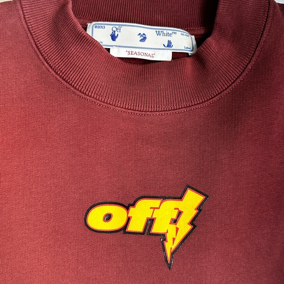 Off-White Thunder Cotton Sweater with front and back print size XS (unisex) - Picture 14 of 14